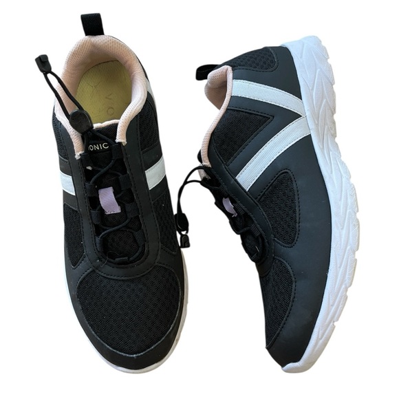 Vionic Bungee Closure Sneakers Brisk Maren Sky Orthotic Walking Sneakers - Picture 3 of 11